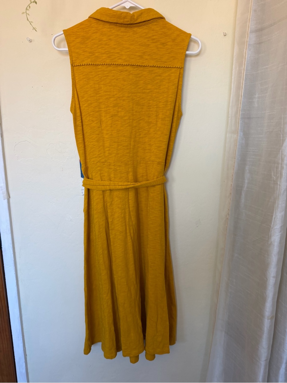 Boden Rhoda Trim Jersey Mustard Yellow Midi Dress - Picture 6 of 10
